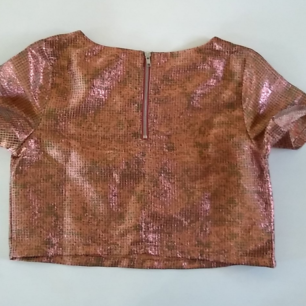 Glamorous Rose Gold Jacquard top - Picture 3 of 6